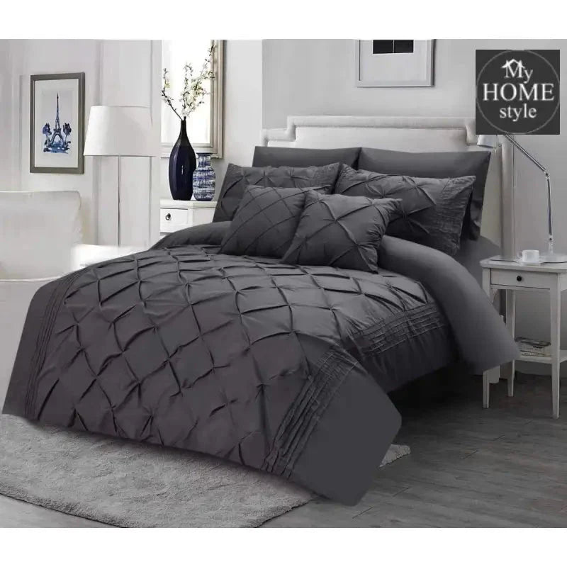 8Pcs Pintuck Duvet Set With Pleats  SC