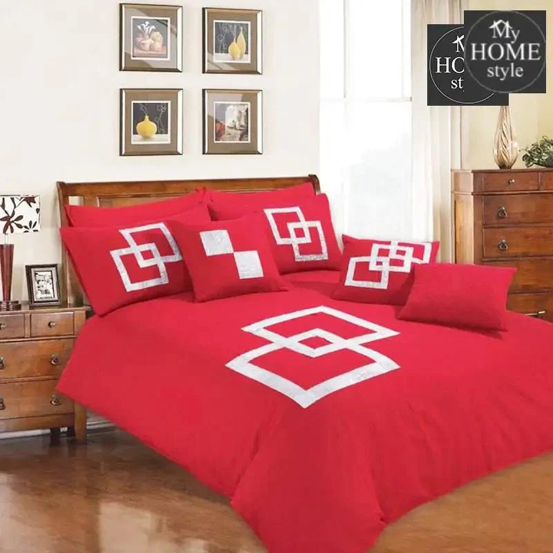 9 Pcs Passion Red Bed Set Covers
