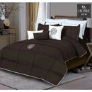 9 Pc's Pleated Embroidered & Corded Duvet Brown