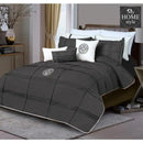 9 Pc's Pleated Embroidered & Corded Duvet Dark Grey