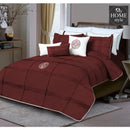 9 Pc's Pleated Embroidered & Corded Duvet Maroon