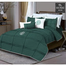 9 Pc's Pleated Embroidered & Corded Duvet Teal