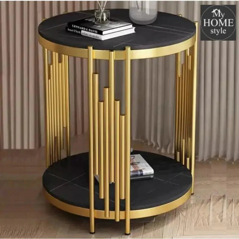 Bedroom Bedside Table, 2-tier Marble Round Coffee Table Hotel Office Living Room Reception Coffee Table Sofa Table