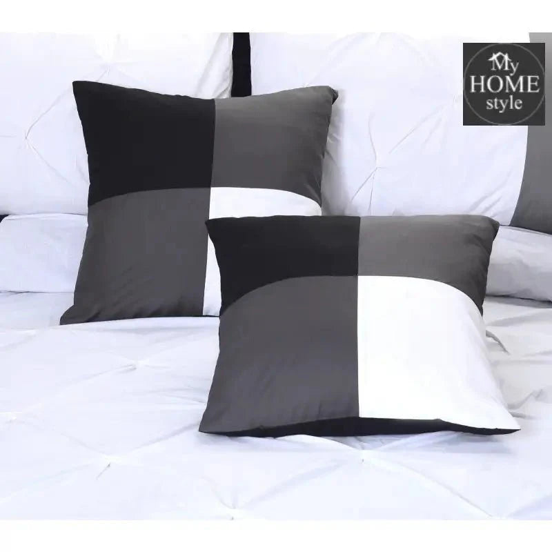 Black and White Embroided Pintuck Duvet Set