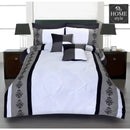 Black and White Embroided Pintuck Duvet Set