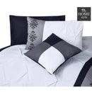 Black and White Embroided Pintuck Duvet Set