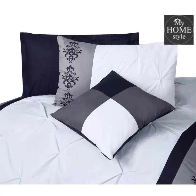Black and White Embroided Pintuck Duvet Set