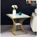 Coffee Table Simple Modern Bedside Cabinet Small Rectangle Table MDF Top Metal Table Living Room Sofa-Golden/White