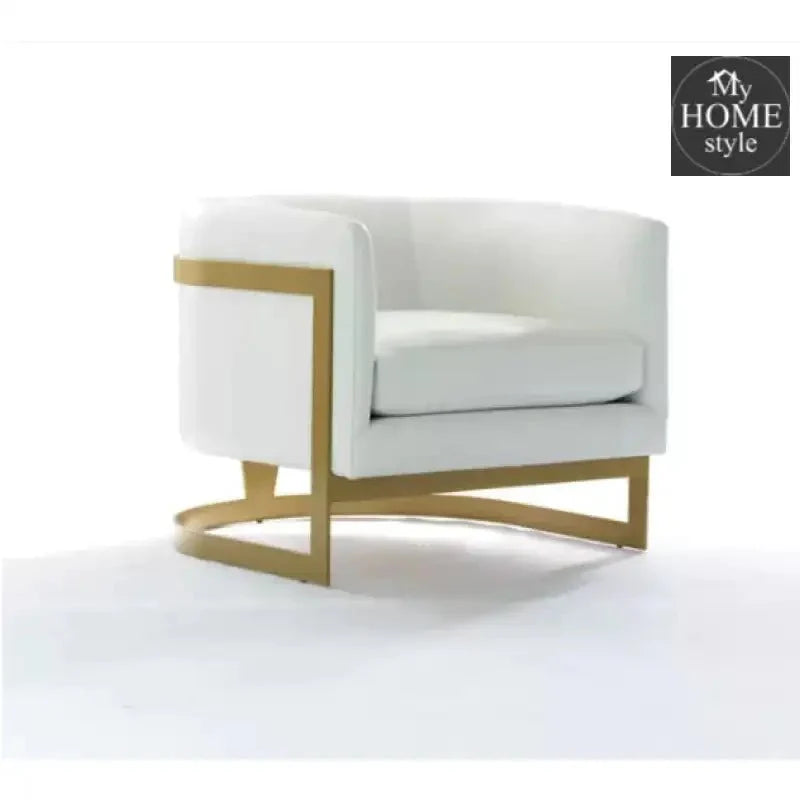 Collection Modern | Contemporary Upholstered Velvet Barrel Accent One Seater Chair with Gold Base -1276