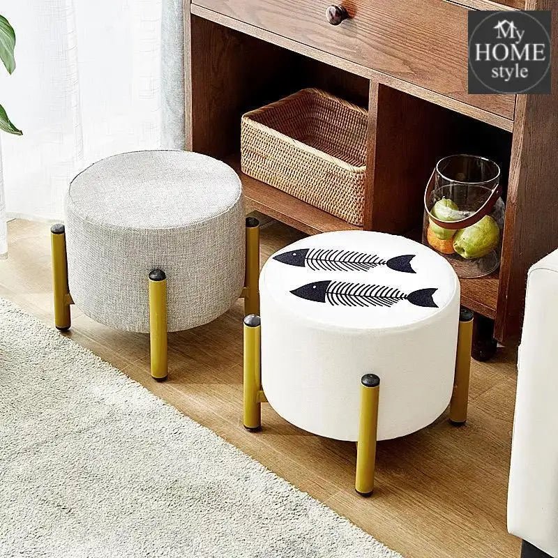 Drone Shape Round stool With Steel Legs Printed- 491