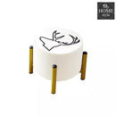 Drone Shape Round stool With Steel Legs Printed- 492