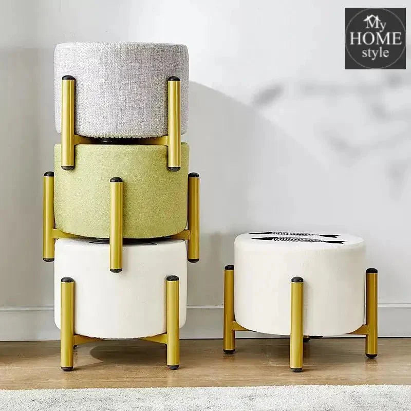 Drone Shape Round stool With Steel Legs Printed- 493