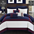 Embellish Mitered Duvet Set- Navy&White