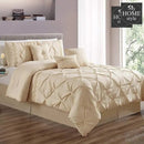 Embroidered Pintuck Duvet 8 pieces Cream
