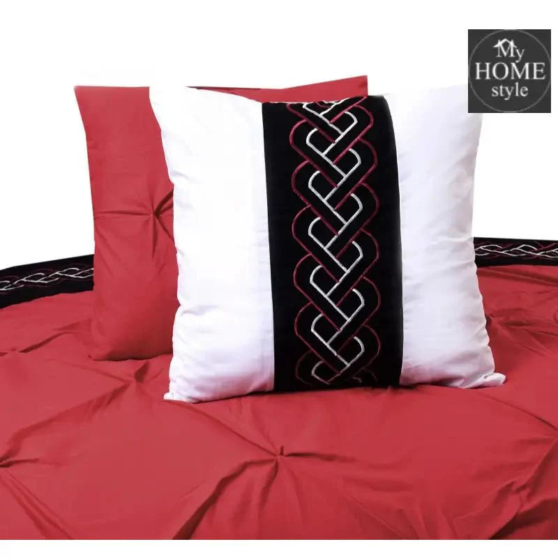 Embroidered Pintuck Duvet 8 pieces Maroon