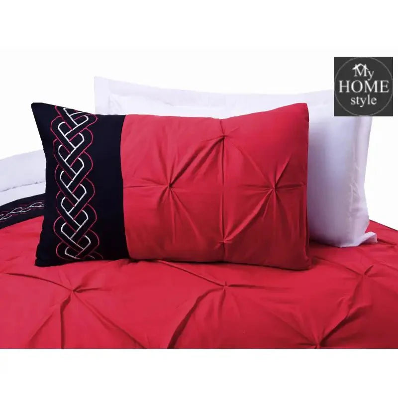 Embroidered Pintuck Duvet 8 pieces Maroon