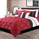 Embroidered Pintuck Duvet 8 pieces Maroon