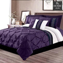 Embroidered Pintuck Duvet 8 pieces Purple