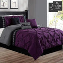 Embroidered Pintuck Duvet 8 pieces Purple