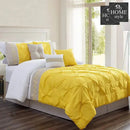 Embroidered Pintuck Duvet 8 pieces Yellow