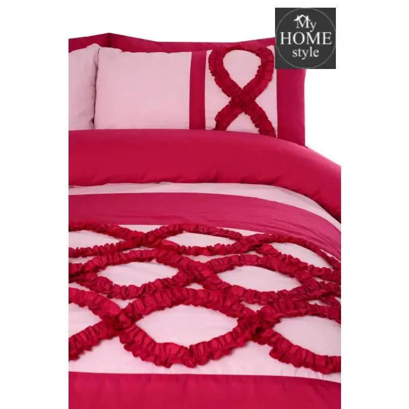 Frilly Pink Duvet set King Size