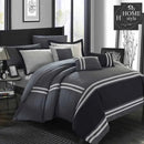 grey & Black Stripe Border 8 Piece Set