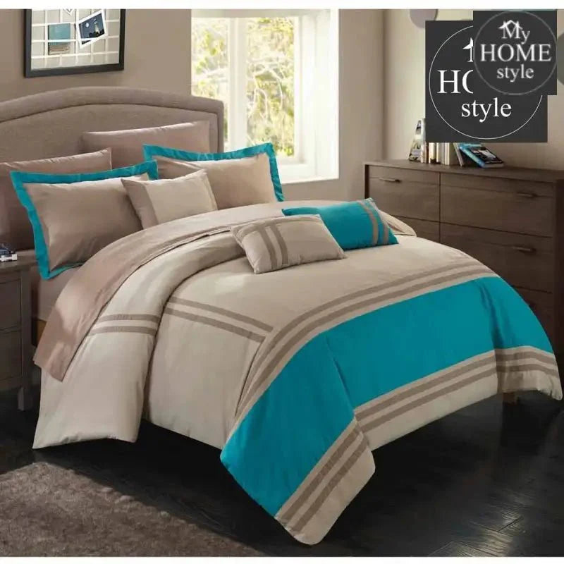 grey & Black Stripe Border 8 Piece Set