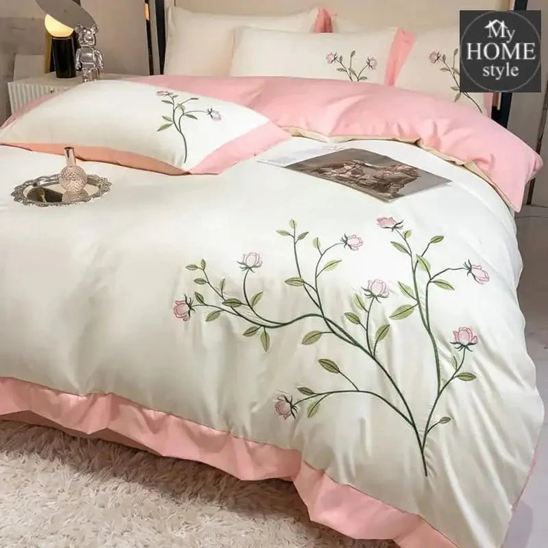 Jamche Luxury Embroidered Flower 6 Pc's Duvet Set - SC