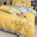 Jamche Luxury Embroidered Flower 6 Pc's Duvet Set - SC