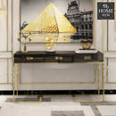 Jocise Black Narrow Console Table with Drawers Rectangle Entryway Table -1263