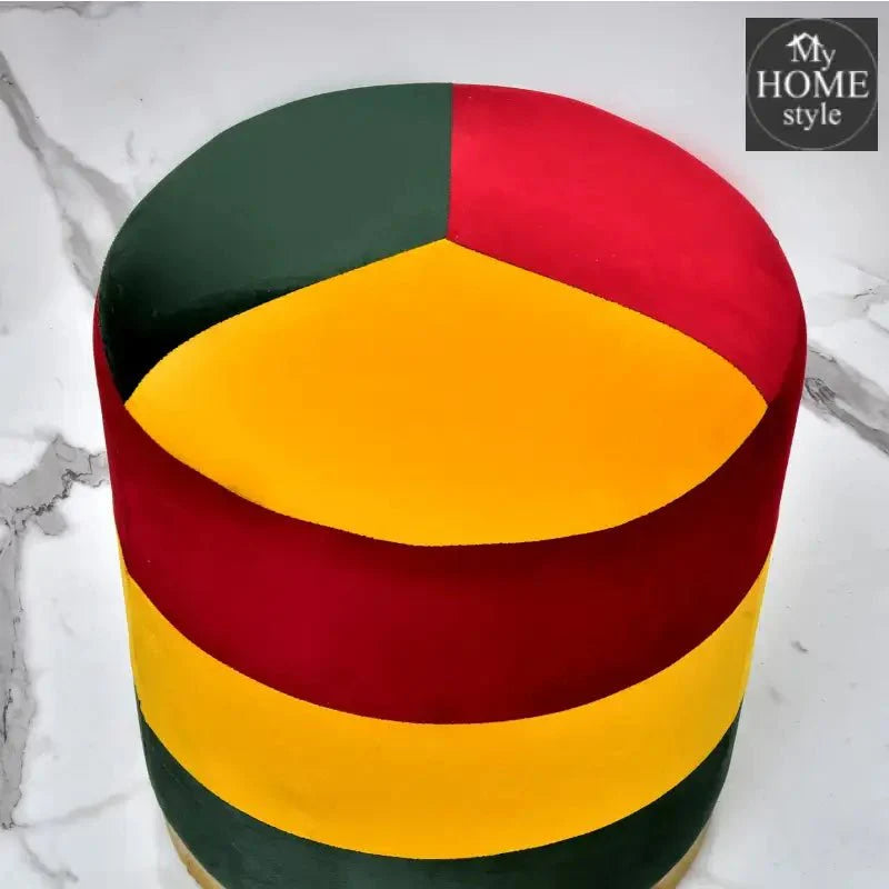 Large Pouffe Velvet Stool With Steel Frame -1269