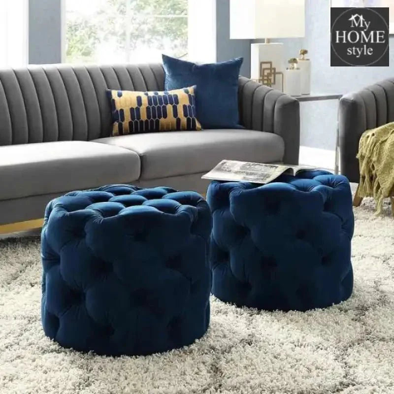 Living Room Velvet Ottoman Stool-673