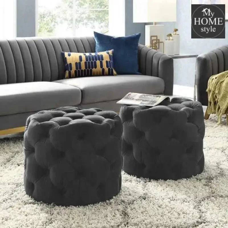 Living Room Velvet Ottoman Stool-674