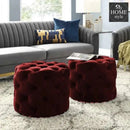 Living Room Velvet Ottoman Stool-676