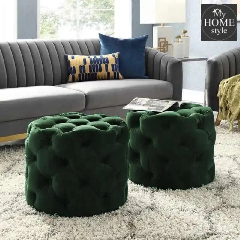 Living Room Velvet Ottoman Stool-677