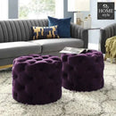 Living Room Velvet Ottoman Stool-678