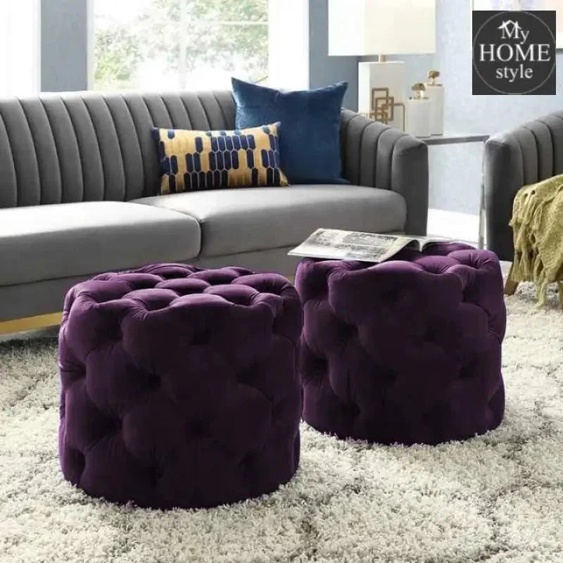 Living Room Velvet Ottoman Stool-678