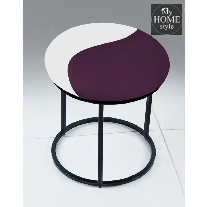 Luxury 2 Shaded Velvet stool With Steel Stand -926