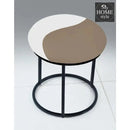 Luxury 2 Shaded Velvet stool With Steel Stand -927