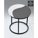 Luxury 2 Shaded Velvet stool With Steel Stand -930