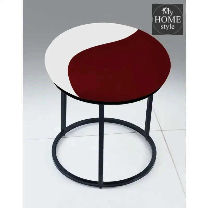 Luxury 2 Shaded Velvet stool With Steel Stand -931