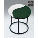 Luxury 2 Shaded Velvet stool With Steel Stand -932