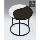 Luxury 2 Shaded Velvet stool With Steel Stand -933