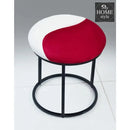 Luxury 2 Shaded Velvet stool With Steel Stand -934