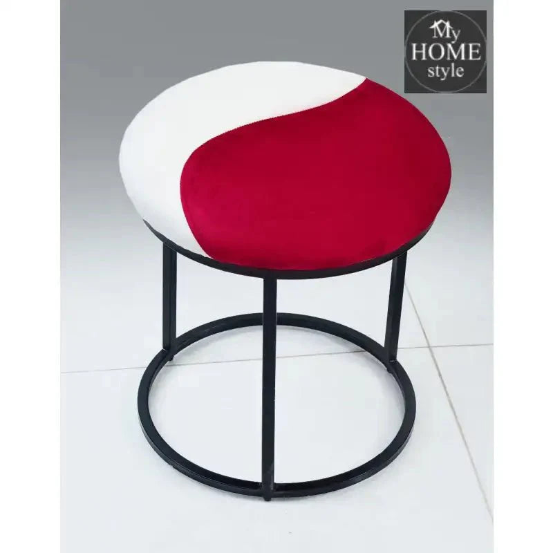 Luxury 2 Shaded Velvet stool With Steel Stand -934