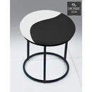 Luxury 2 Shaded Velvet stool With Steel Stand -935