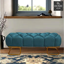 Luxury 3 Seater Poufy Steel Stool With Steel Frame -1045