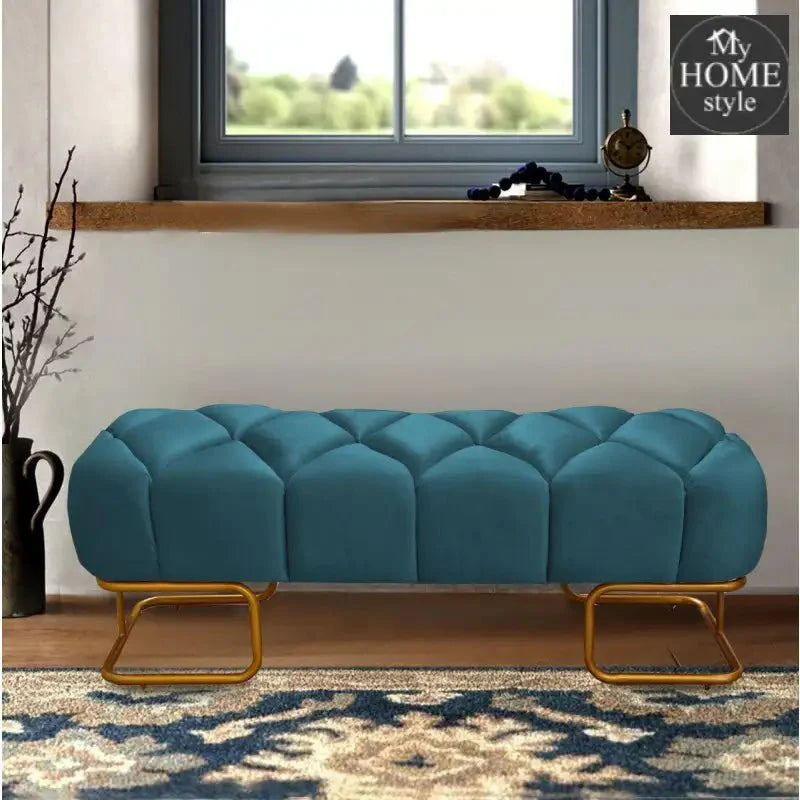 Luxury 3 Seater Poufy Steel Stool With Steel Frame -1045