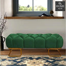 Luxury 3 Seater Poufy Steel Stool With Steel Frame -1045