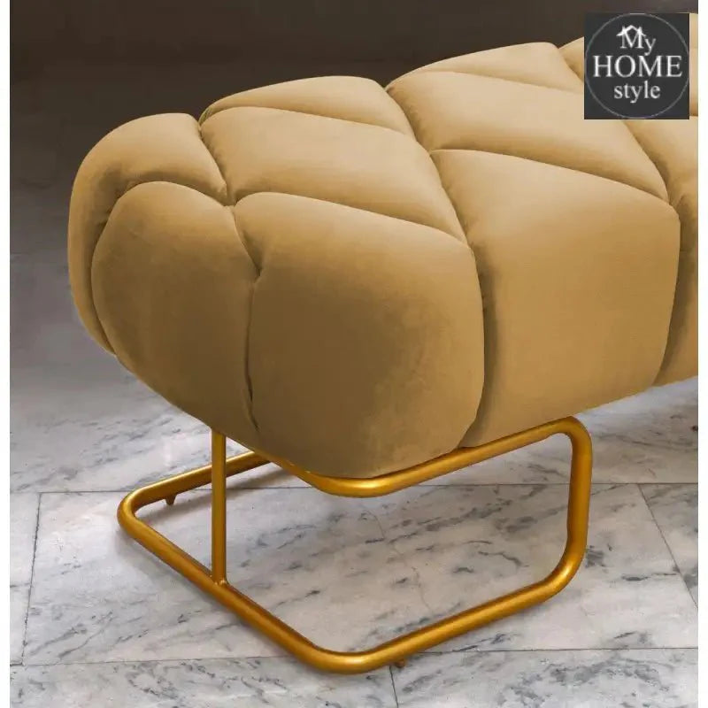 Luxury 3 Seater Poufy Steel Stool With Steel Frame -1045